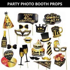 40th Photo Booth Props, Inflatable Photo Booth Frame, Giant Black Gold Inflat…