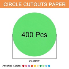 400 PCS Circle Cutouts Paper 1 Inch Round 70GSM Cardstock Assorted Colors