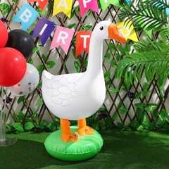 Pack6 Inch Giant Inflatable PVC Silly Goose Decor Large White Goose Balloons 2