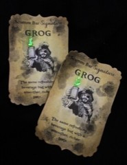 Handmade ‘Scumm Bar Signature Grog’ Pirate Bottle Stickers – Set of 8
