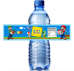 Birthday Water Bottle Labels, Gaming Theme Party Decorations, 8.5 x 2 inches