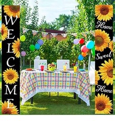 Sunflower Decor – Sunflower Porch Sign Banners – Home Decor for Outside Yard