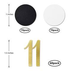 200 PCS Gold Glitter Number 11 Table Confetti 11th Birthday Anniversary Decor