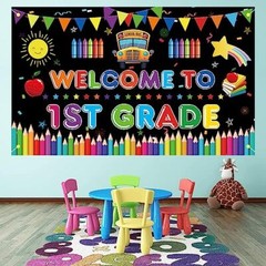 Welcome to 1st Grade Banner, Large Size First Day of School Decorations