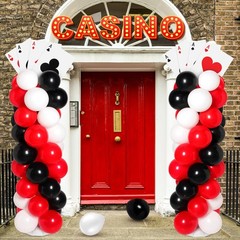 2 Sets Casino Theme Party Decoration Adjustable Poker Themed Balloon Column S…