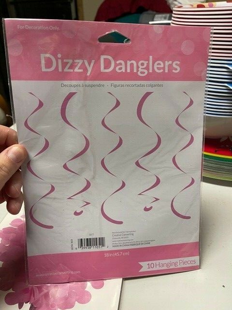 Creative Converting Candy Pink Dizzy Danglers 10ct Hanging Decoration New!!!