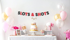 Pre-Strung Casino Themed Glitter Banner – Bachelorette Party Decorations for Her