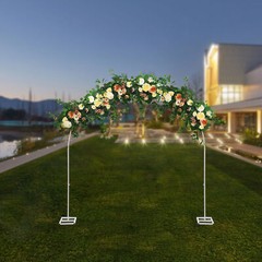 White/Gold Metal Arch Wedding Stage Decor Flower Balloon Stand 11.02lbs Capacity