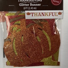 Thanksgiving Pumpkin Centerpieces Glitter Thankful Banner Placecards Cardstock