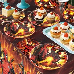 114Pcs Deadpool Party Decoration Spider Man Birthday Supplies Tableware Cups Set