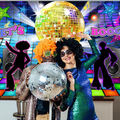 Disco Backdrop Back to 70s 80s 90s Dance Party Decorations Banner Let’s Boogie B