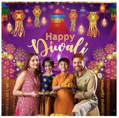 Happy Diwali Backdrop Banner Decor, Festival of Lights Party Photography