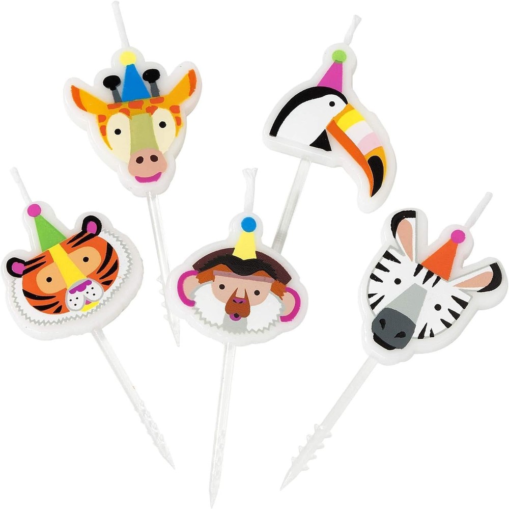 Talking Tables Party Animals Pack of 5, Wax Height 3cm, 1″, Mixed colors