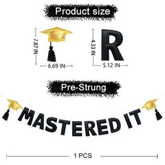 Gold and Black Graduation Decorations Pre-Strung Handmade Felt Mastered It Si…