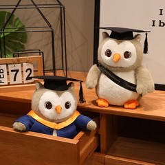 Graduation Owl Plush Toy Stuffed Animal with Cap and Gown for Grad Gift