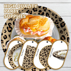 Cheetah Print Birthday Party Supplies – 96 Pcs for 24 Guests