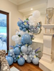 Dusty Blue Balloon Arch Kit, 138PCS Blue and White Balloon Garland Arch Kit w…