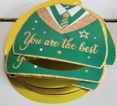 98 PIECES GRADUATION PARTY DECORATIONS CARDBOARD WITH GREEN AND YELLOW FOILS