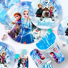 Frozen Birthday Tableware Plates Supplies Set Disney Princess Party Decorations