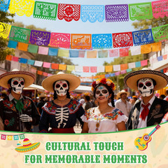 36 FT Cinco De Mayo Decorations, 2 Pack Mexican Party Banner, Plastic Fiesta