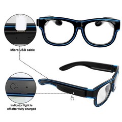 Wireless Light Up Glasses Glow in the Dark Neon Rave Glasses for Rave Party, …