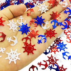 Confetti Glitter Table Decorations 1.5oz Red Blue White Anchor Rudder Party Mix