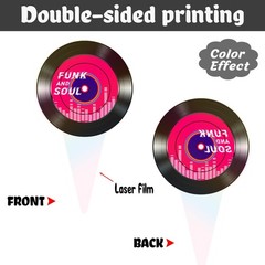 48pcs Vinyl Records Theme Cucpcake Toppers for Rock and Roll Party Decoration…