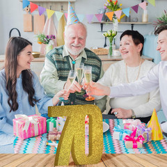 70Th Birthday Decorations for Men and Women,70Th Anniversary Decorations,Gold Gl