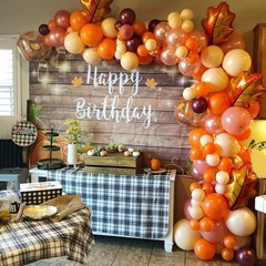 138Pcs Fall Thanksgiving Balloon Garland Arch Kit, Orange Blush Burgundy Rose…