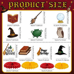 209pcs Wizard Birthday Party Decorations Set, Magic Theme Party Suppliers, Magic