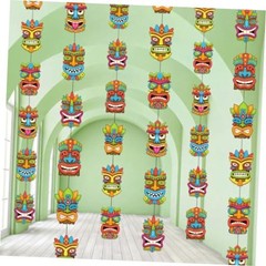 8 Pieces Party Decorations Tiki Hanging Banner Aloha Luau Garlands Hawaiian