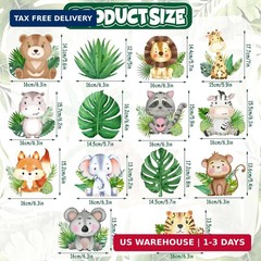 35Pcs Jungle Animals Hanging Swirl Wild One Party Birthday Decor Jungle Safari A