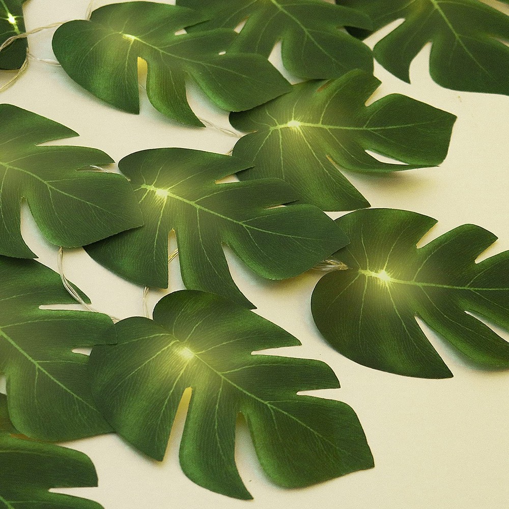RECUTMS 20LED Monstera Leaf 10 feet, A String Lights 1 Pcs