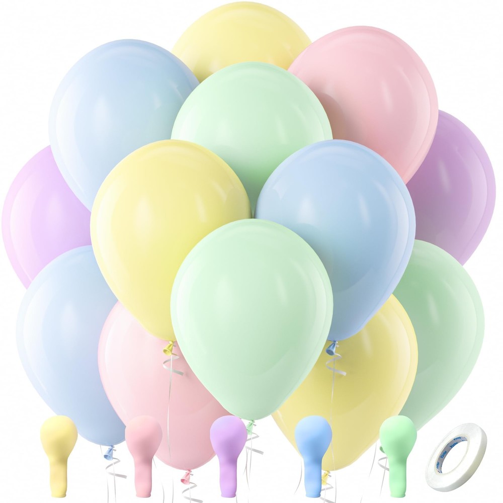 100 Pack Pastel Latex Balloons 12 for Birthday, Wedding, and Party Decor