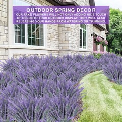 TURNMEON 10 Bundles Artificial Lavender Flowers for 10 Bundles, Gray Purple
