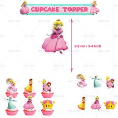 Princess Peach Birthday Party Decor Supplies Balloons Banner Cake Toppers Kids
