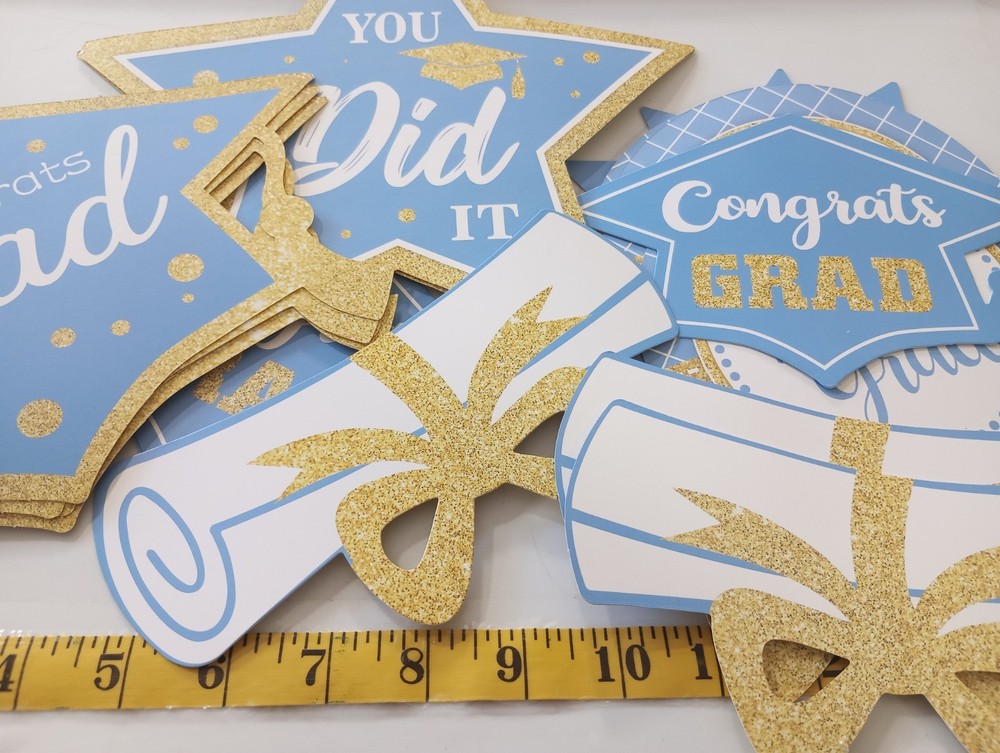 Congrats Graduate celebration display lot various items