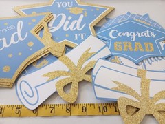 Congrats Graduate celebration display lot various items