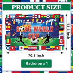 Versatile World Cup Backdrop: 71″ x 43″ Flag Design for Any Soccer Gathering