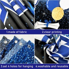 Senior 2026 Blue and White Graduation Party Decorations Larger Banner Yard Sign