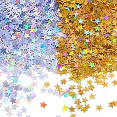 8000 PCS Gold Silver Star Mini Glitter Confetti Sequins 6mm Decor 60g