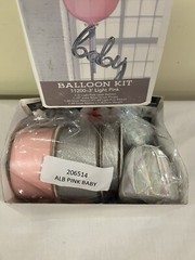 NEW Debi Lilly Design 3’ Light Pink & Silver Baby Shower Hospital Balloon Kit