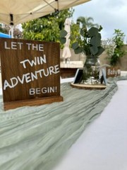 Handmade Baby Shower Tabletop Decorations for Twin Boys