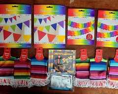 12 Pc LOT Mexican Fiesta Party Decorations Latin Dance CD 6 poncho Coozies, More