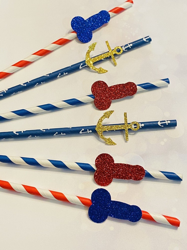 Nautical Bachelorette Straws, Nauti Theme, Nauti Party, Anchor Bachelorette