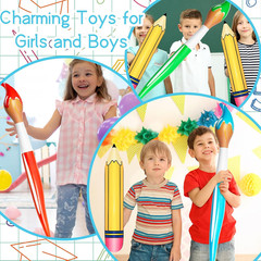 6 Pcs Inflatable Giant Pencils Paint Brush Decoration Set Blow up Pencils Paint