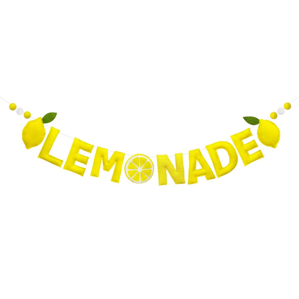 Lemonade Stand Decorations Pre-Strung Handmade Felt Lemonade Sign Banner Wool…