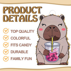 Capybara Birthday Party Piñata Capybara Decorations 15.57 X 10.3 X 2.8 Inches In