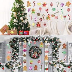 Christmas Peppermint Cutouts Gingerbread Candy Cane Wall Floor Decor 60 PCS