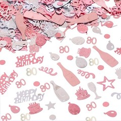 80th Birthday Confetti Rose Gold Number 80 Happy Birthday Party Confetti Meta…